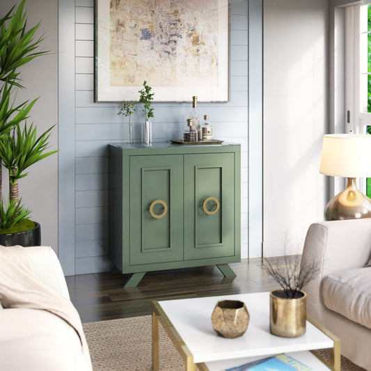 Twin Star Home Bar Cabinet with Stemware Rack