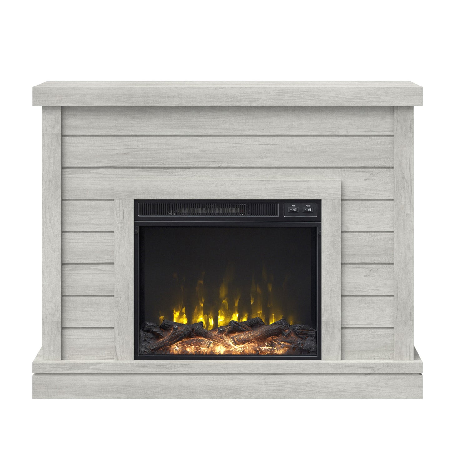 Shiplap Wall Mantel Electric Fireplace