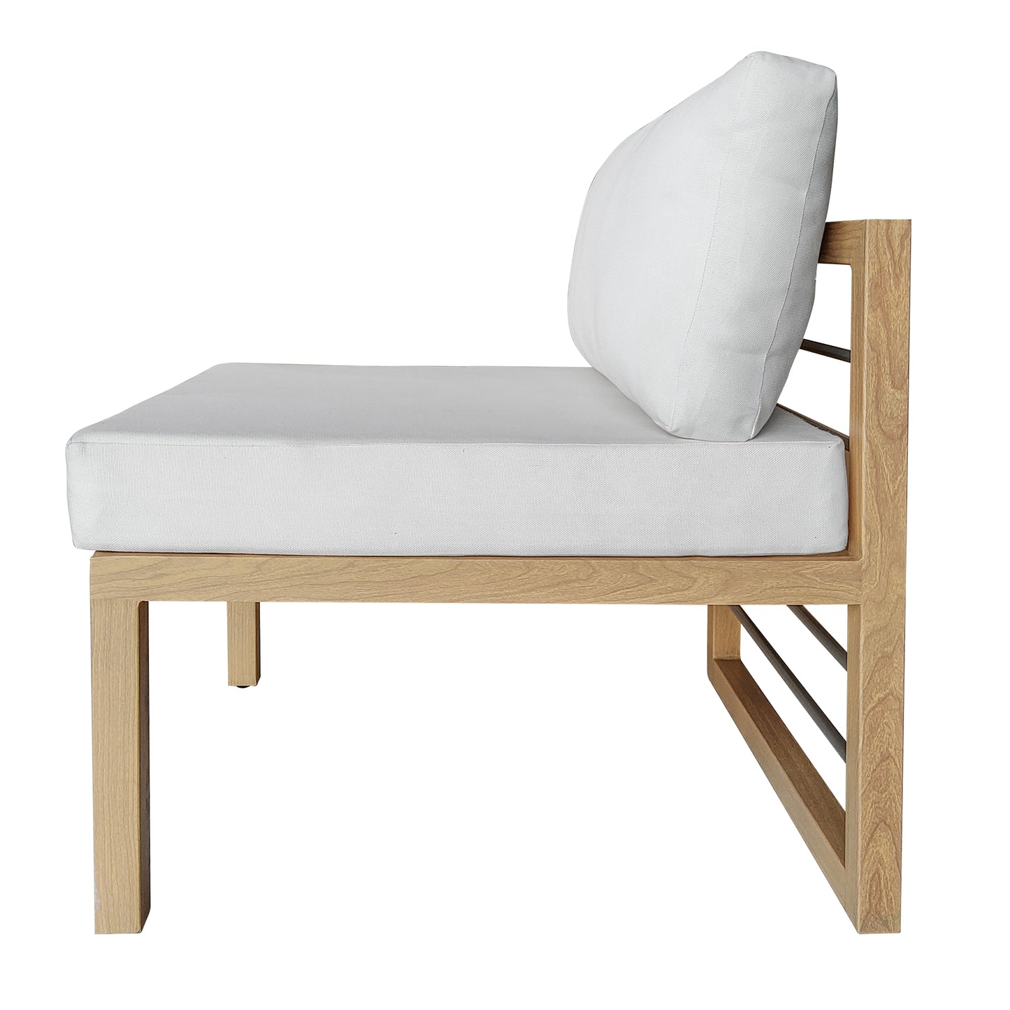 TK Classics Outdoor Aluminum Armless Sofa Seats, Set of 2