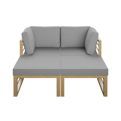 TK Classics 4 Piece Aluminum Outdoor Sectional Sunbed