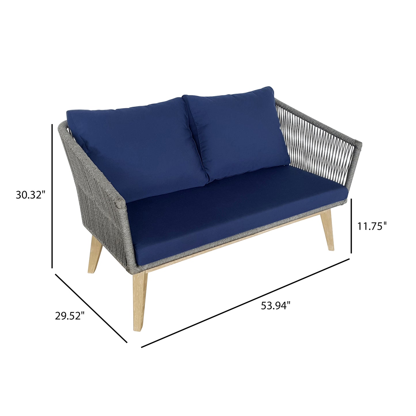 TK Classics Outdoor Loveseat with Cushions