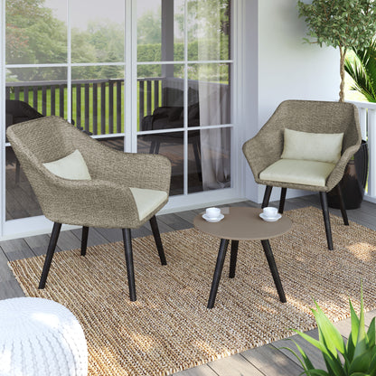 TK Classics Outdoor 3 Piece Conversation Set with Cushions
