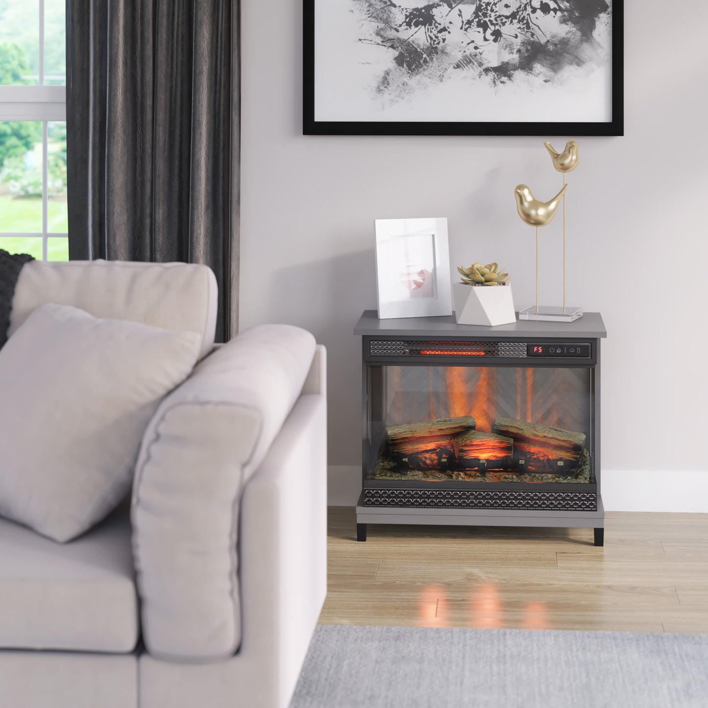 PanoGlow® Wall Mantel Electric Fireplace