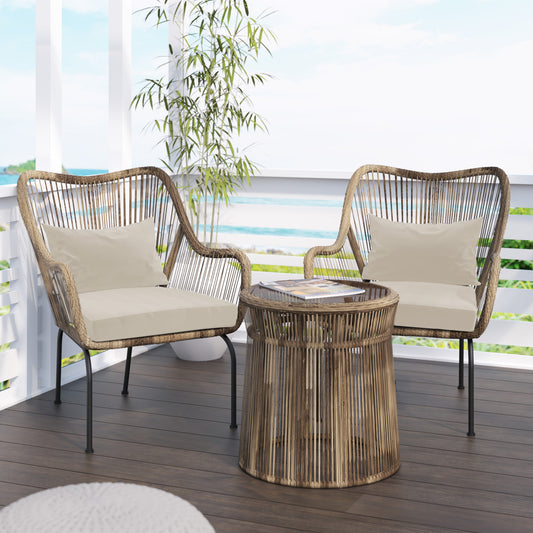 TK Classics 3-Piece Outdoor Conversation Set with Cushions