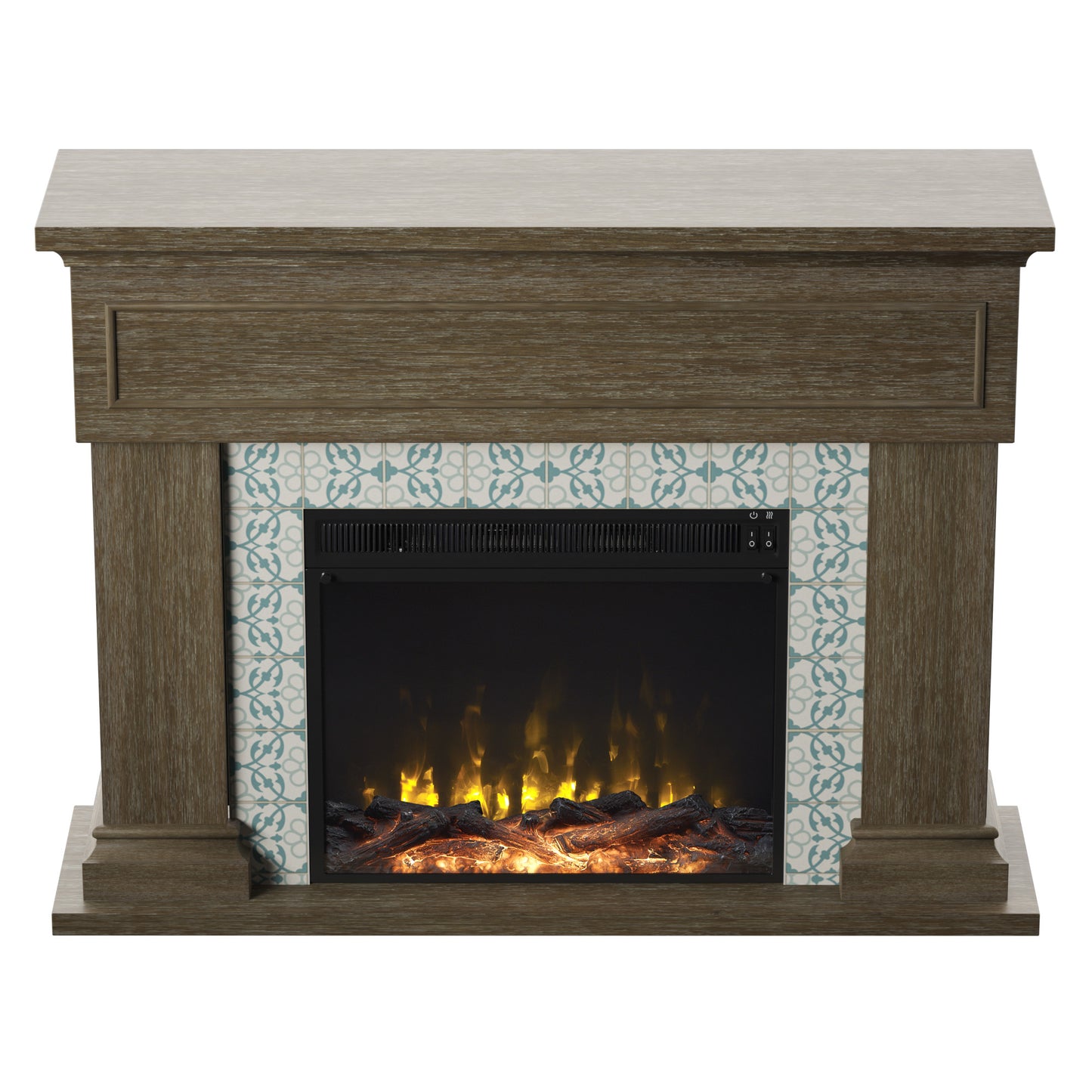 Wall Mantel Electric Fireplace with Reversible Surround