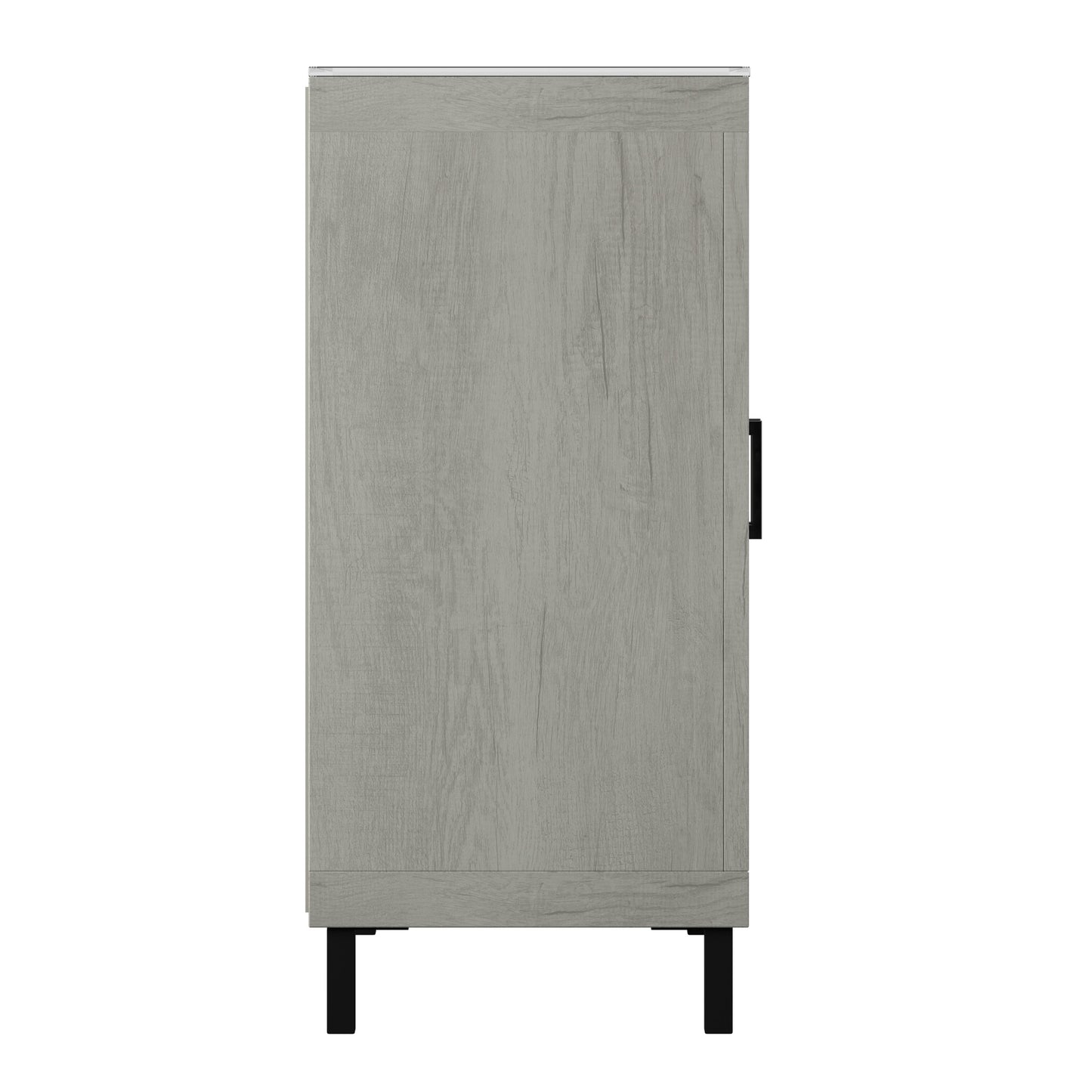 Bar Cabinet with Mirrored Doors and Stemware Rack