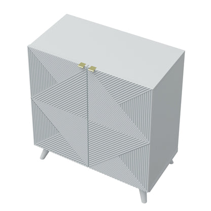 Accent Cabinet with Geometric Pattern Doors