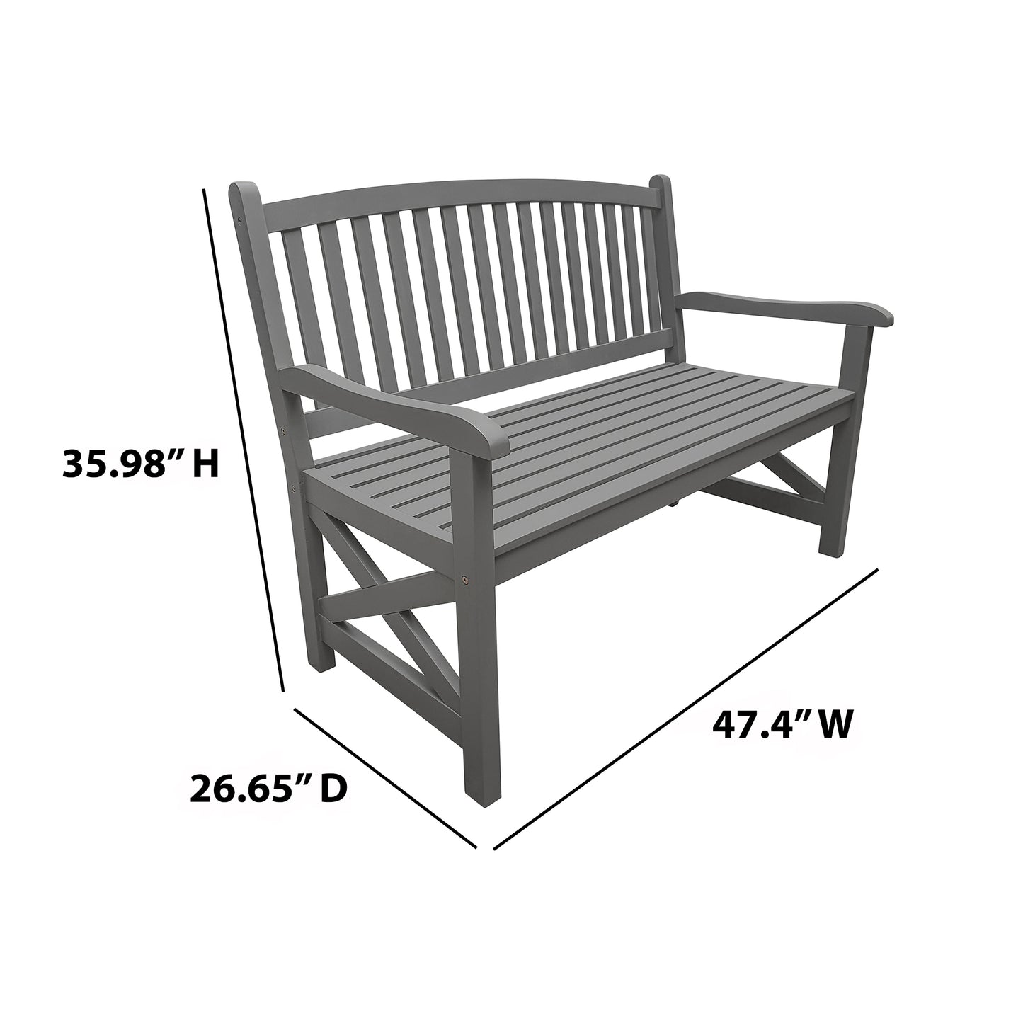 TK Classics Outdoor Acacia Bench