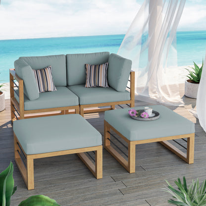 TK Classics 4 Piece Aluminum Outdoor Sectional Sunbed