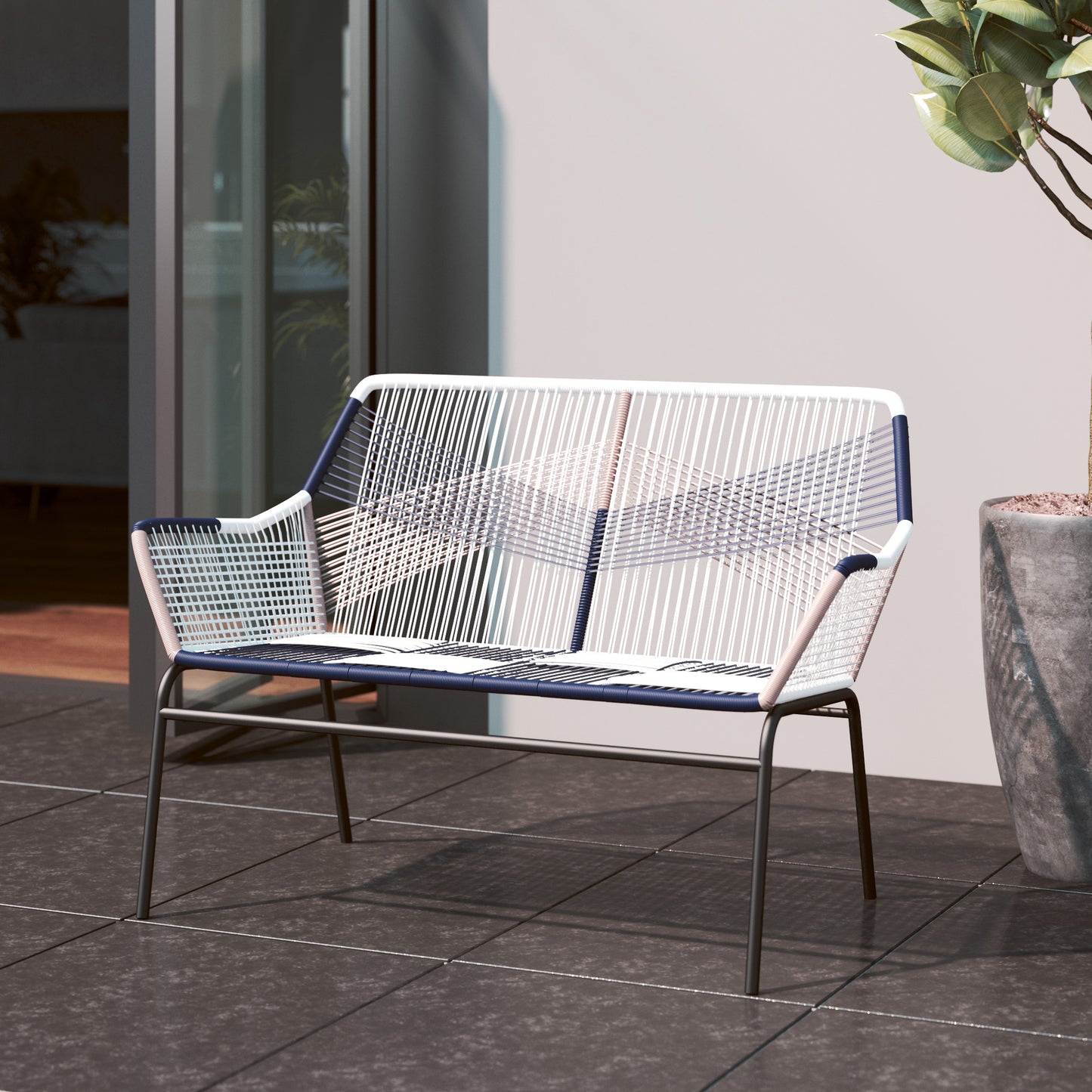 TK Classics Wrapped Rope Outdoor Loveseat for 2 People