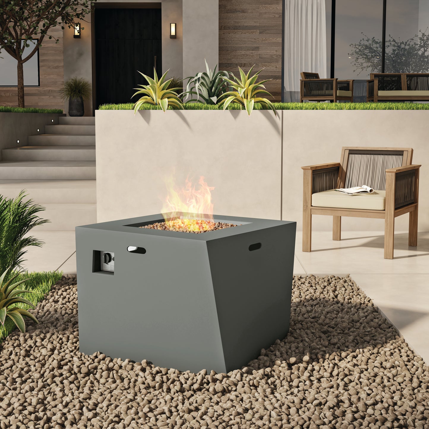 TK Classics Asymmetrical Square Fire Pit