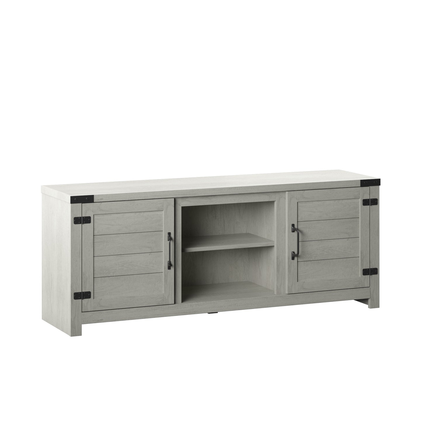 TV Stand for TVs up to 65" with Planked Doors and Nail Head Details