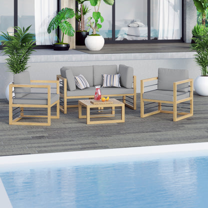 TK Classics 5 Piece Aluminum Outdoor Conversation Set