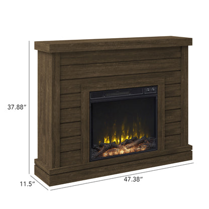 Shiplap Wall Mantel Electric Fireplace