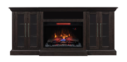 Grand TV Stand for TVs up to 80", Espresso Pine (Electric Fireplace Insert sold separately)