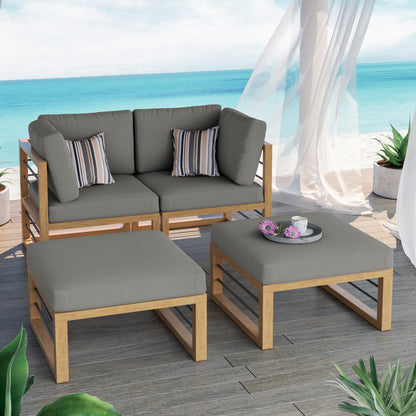 TK Classics 4 Piece Aluminum Outdoor Sectional Sunbed