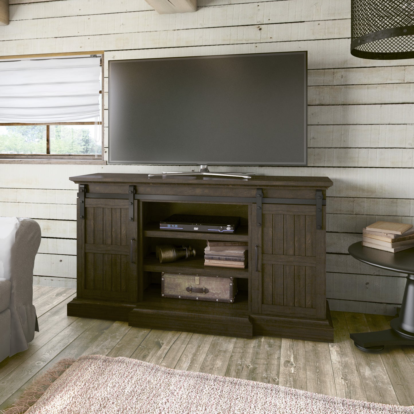 Sliding Barn Door TV Stand for TVs up to 70”