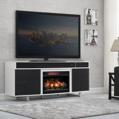 Enterprise TV Stand for TVs up to 80", Imperial Gray (Electric Fireplace sold separately)