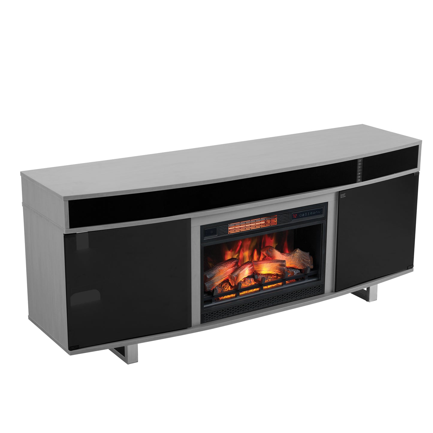 Enterprise TV Stand for TVs up to 80", Imperial Gray (Electric Fireplace sold separately)