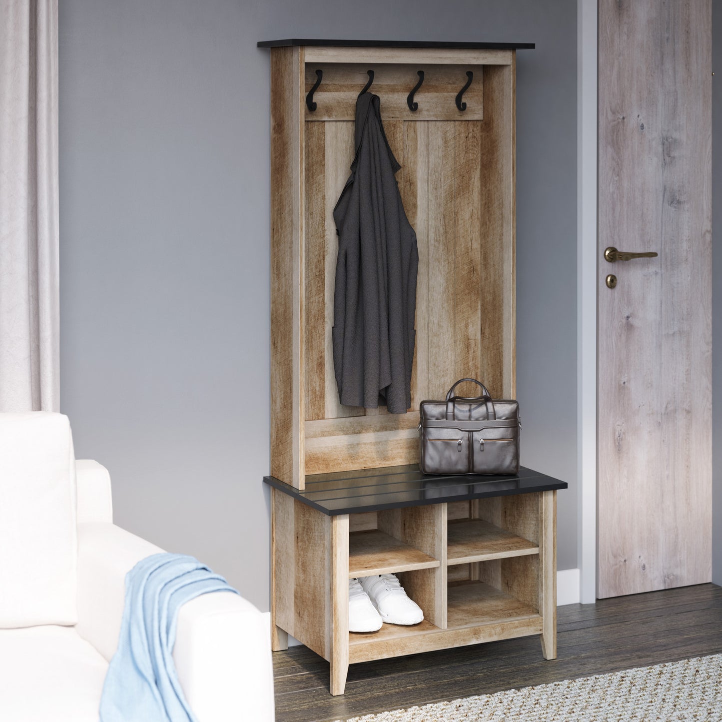 Hall Tree with Storage Bench