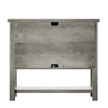 Console Table with USB Charging Ports and Louvered Doors