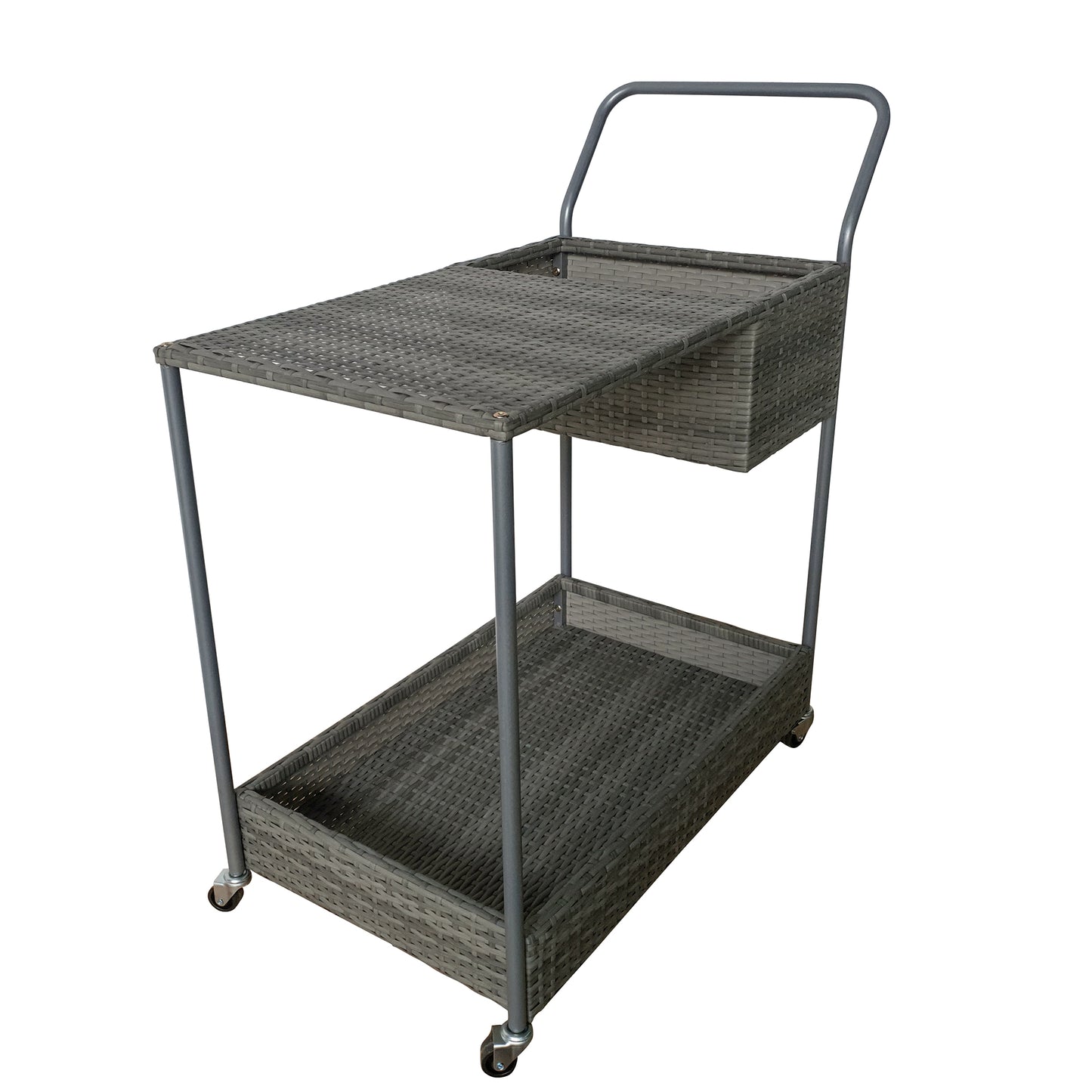TK Classics Outdoor Wicker Bar Cart
