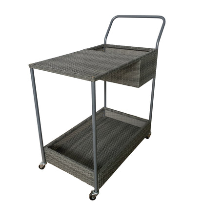 TK Classics Outdoor Wicker Bar Cart