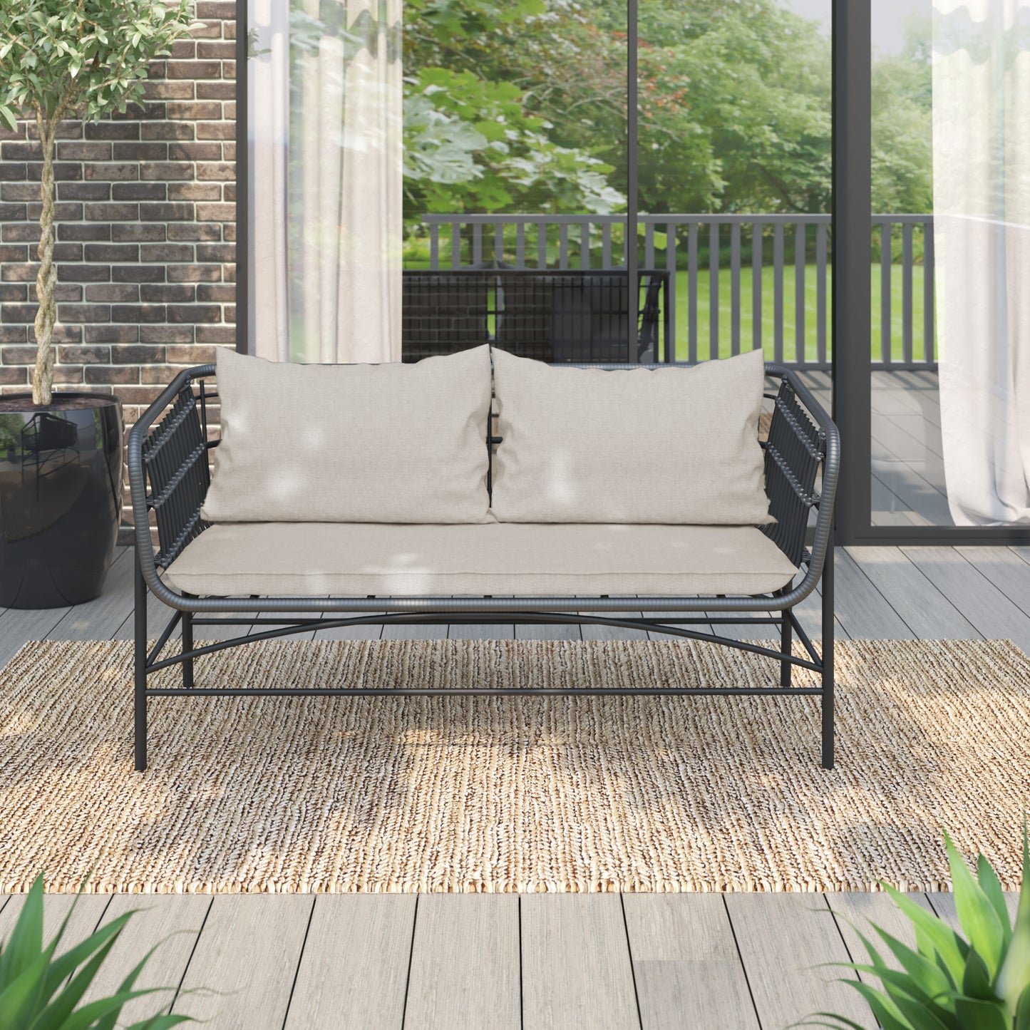 TK Classics Outdoor Loveseat with Cushions
