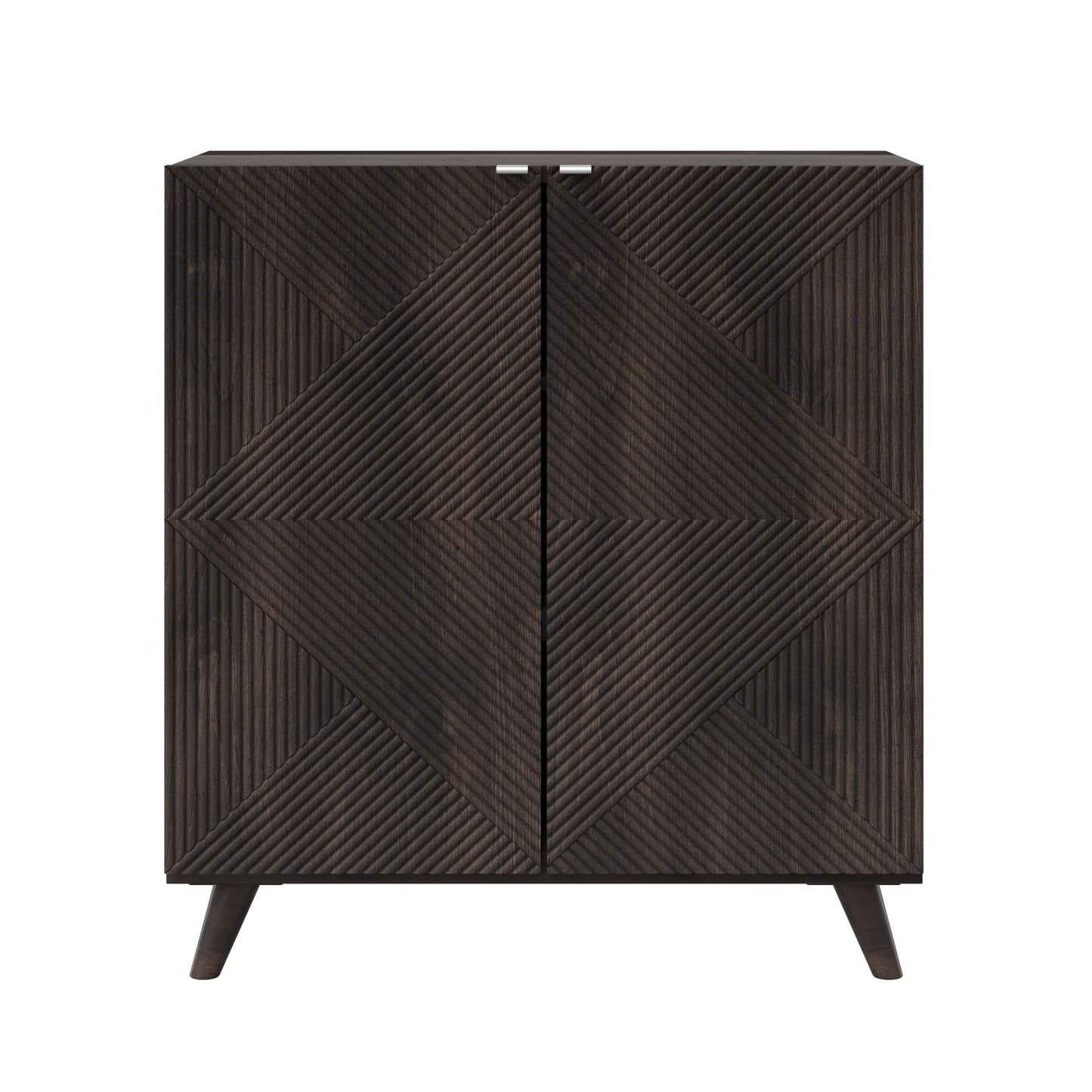 Accent Cabinet with Geometric Pattern Doors