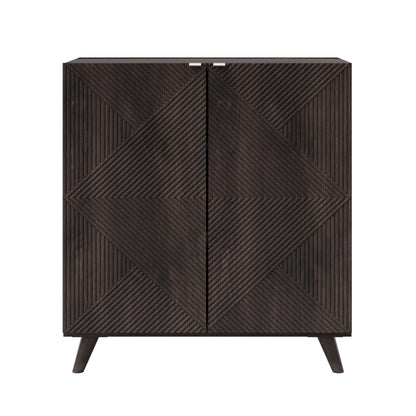 Accent Cabinet with Geometric Pattern Doors