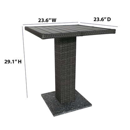 24” Square Dining Table with Stone Base