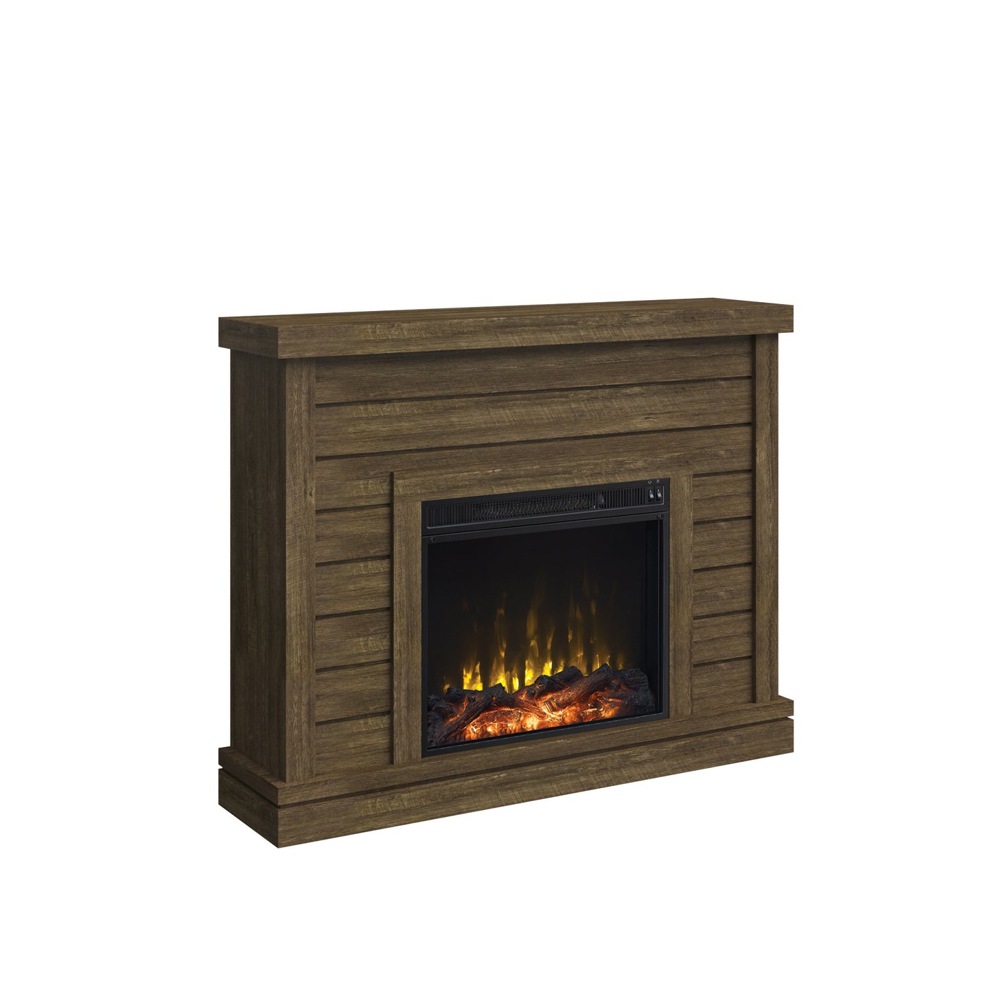 Shiplap Wall Mantel Electric Fireplace