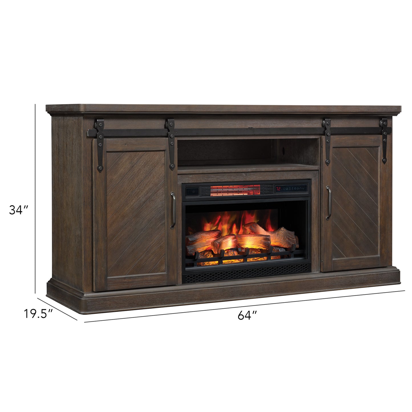 Southgate TV Stand with ClassicFlame® Electric Fireplace, Antique Coffee