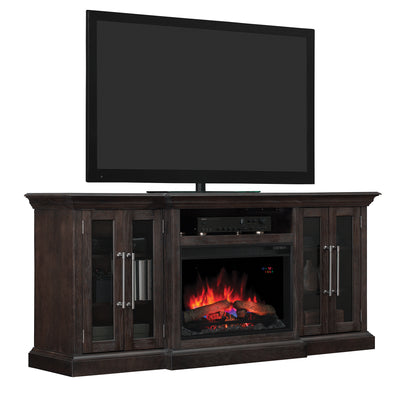 Grand TV Stand for TVs up to 80", Espresso Pine (Electric Fireplace Insert sold separately)