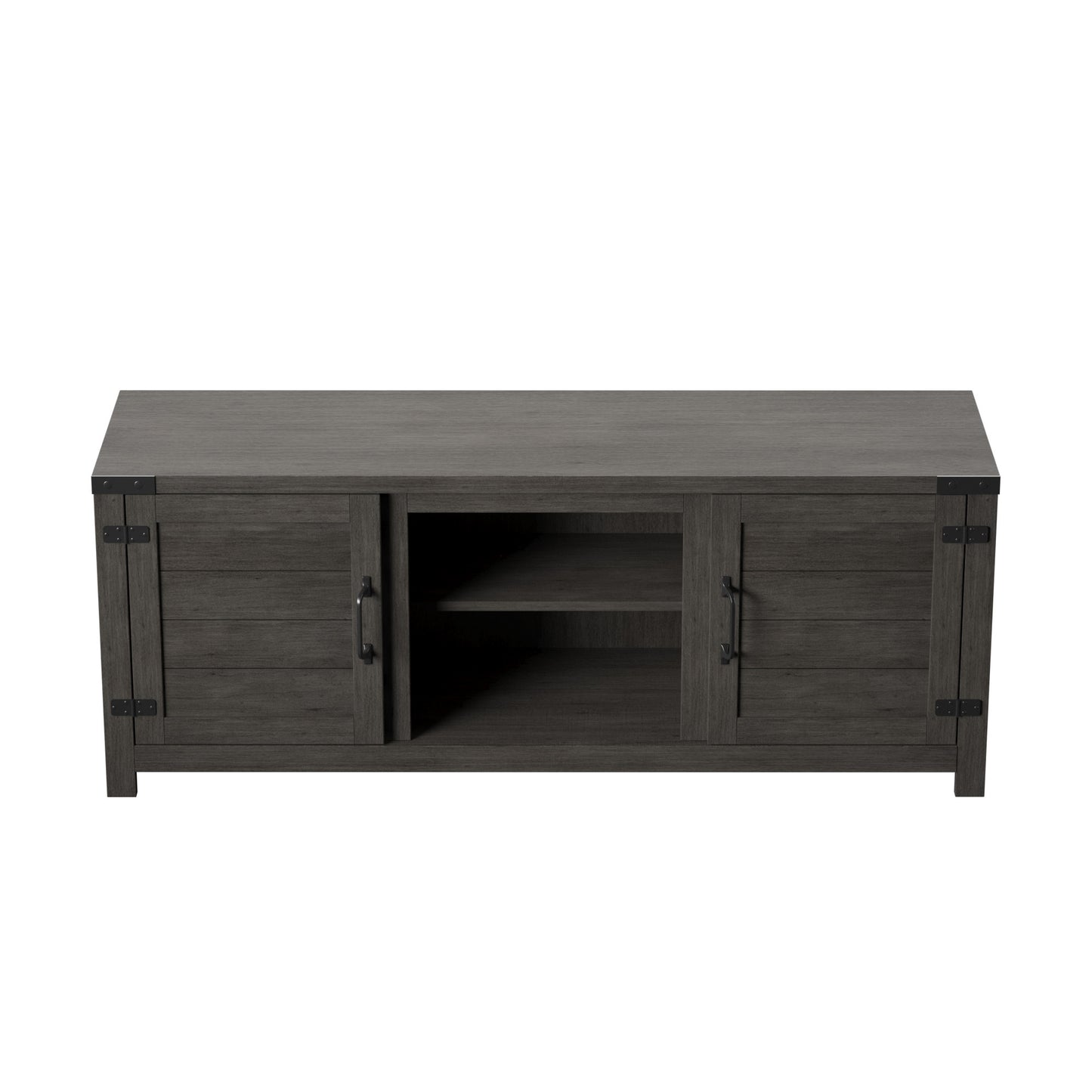 TV Stand for TVs up to 65" with Planked Doors and Nail Head Details
