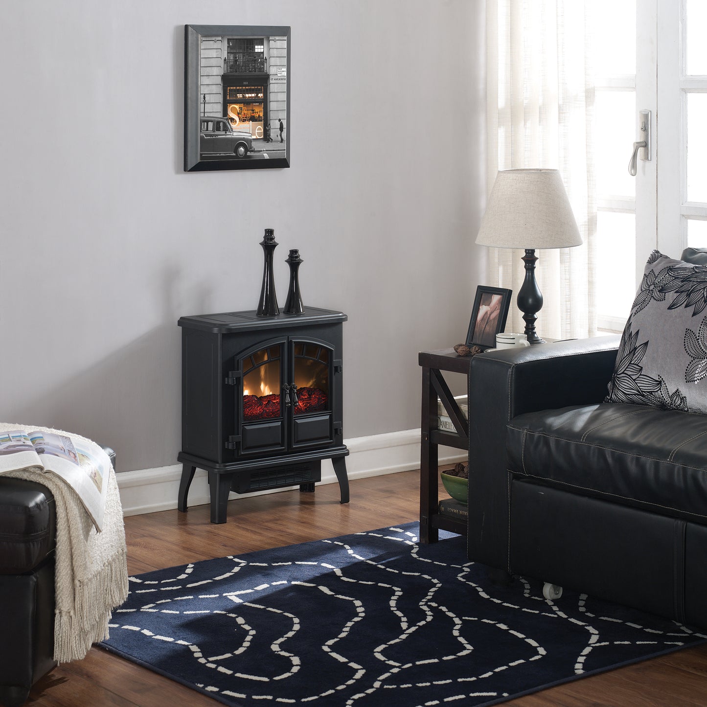 duraflame®  Infrared Quartz Electric Stove Heater, Black