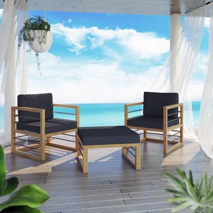 TK Classics 3 Piece Aluminum Outdoor Conversation Set