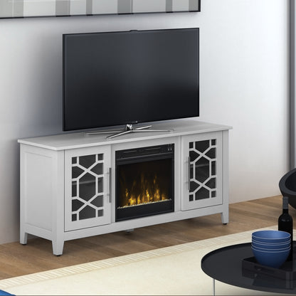 Clarion TV Stand for TVs up to 60" with 18" Electric Fireplace, Pure White