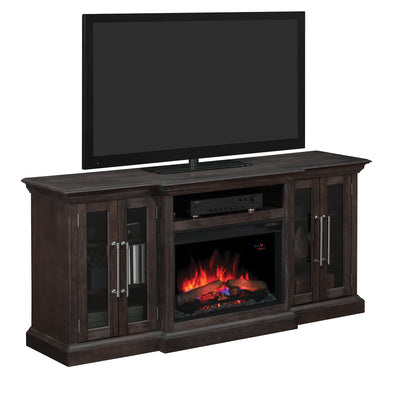 Grand TV Stand for TVs up to 80", Espresso Pine (Electric Fireplace Insert sold separately)