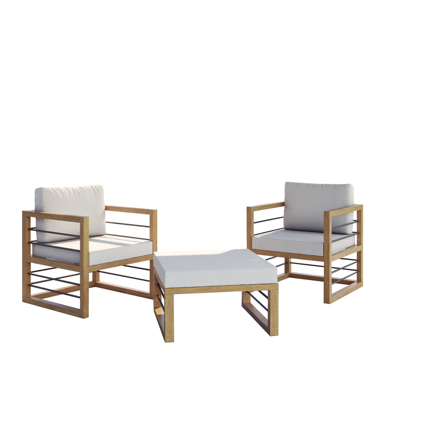TK Classics 3 Piece Aluminum Outdoor Conversation Set
