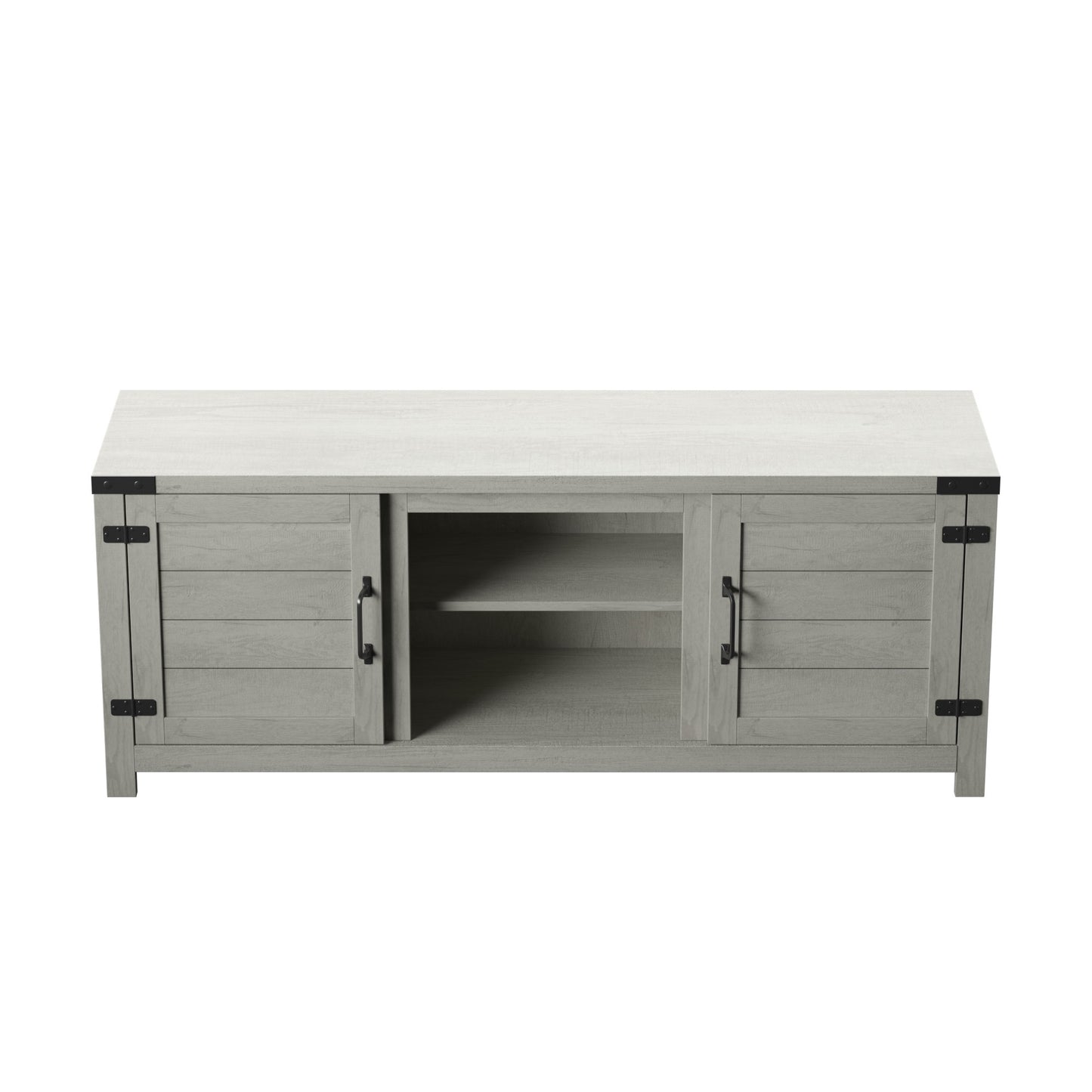 TV Stand for TVs up to 65" with Planked Doors and Nail Head Details