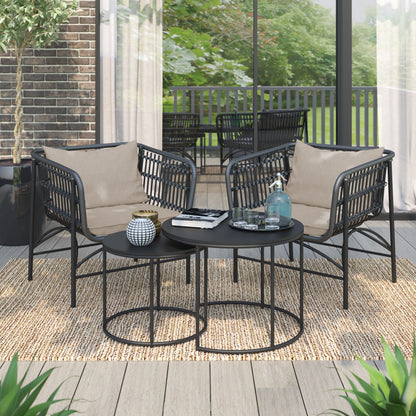 TK Classics 3 Piece Outdoor Conversation Set with Cushions