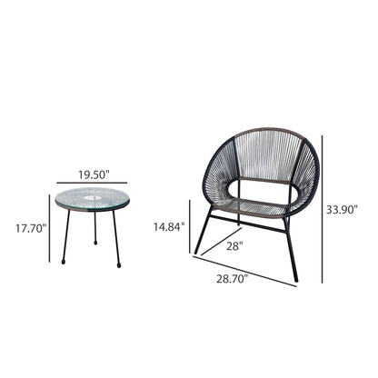 TK Classics Outdoor 3 Piece Outdoor Conversation Set