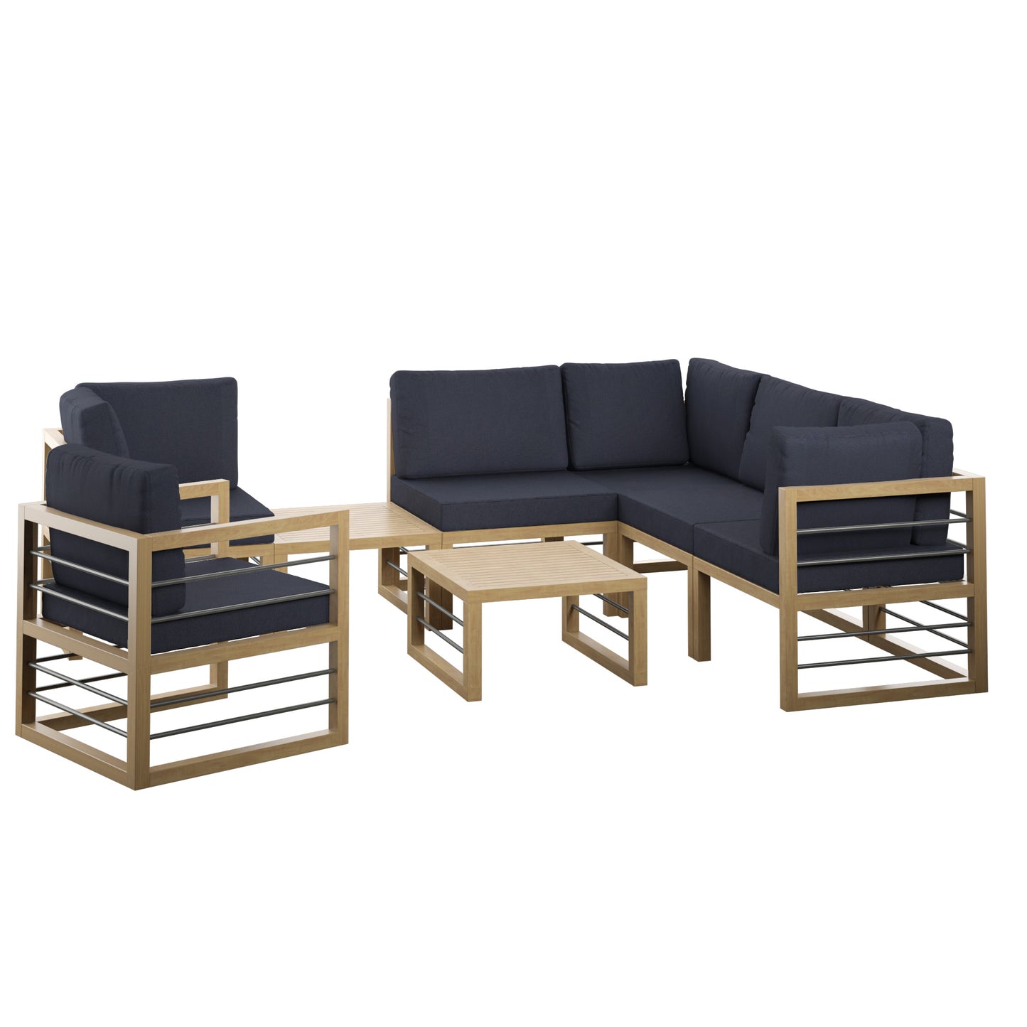 TK Classics 8 Piece Aluminum Outdoor Conversation Set