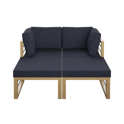 TK Classics 4 Piece Aluminum Outdoor Sectional Sunbed