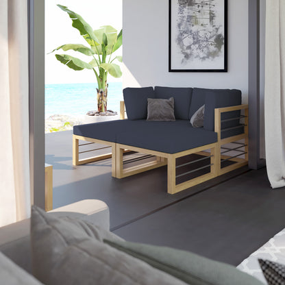 TK Classics 4 Piece Aluminum Outdoor Sectional Sunbed