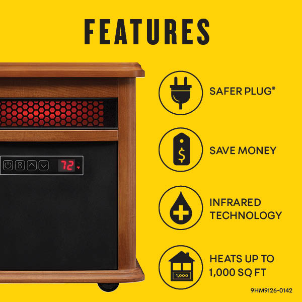 duraflame® Rolling Infrared Quartz Electric Heater with Patented Safer Plug®