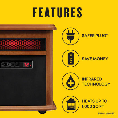 duraflame® Rolling Infrared Quartz Electric Heater with Patented Safer Plug®