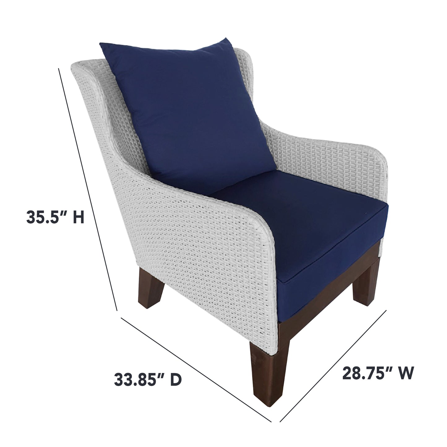 TK Classics Outdoor Arm Chairs with Cushions, Set of 2