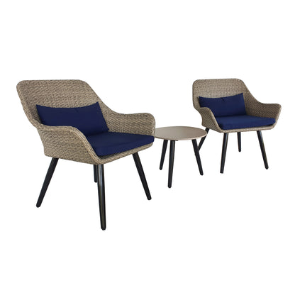 TK Classics Outdoor 3 Piece Conversation Set with Cushions